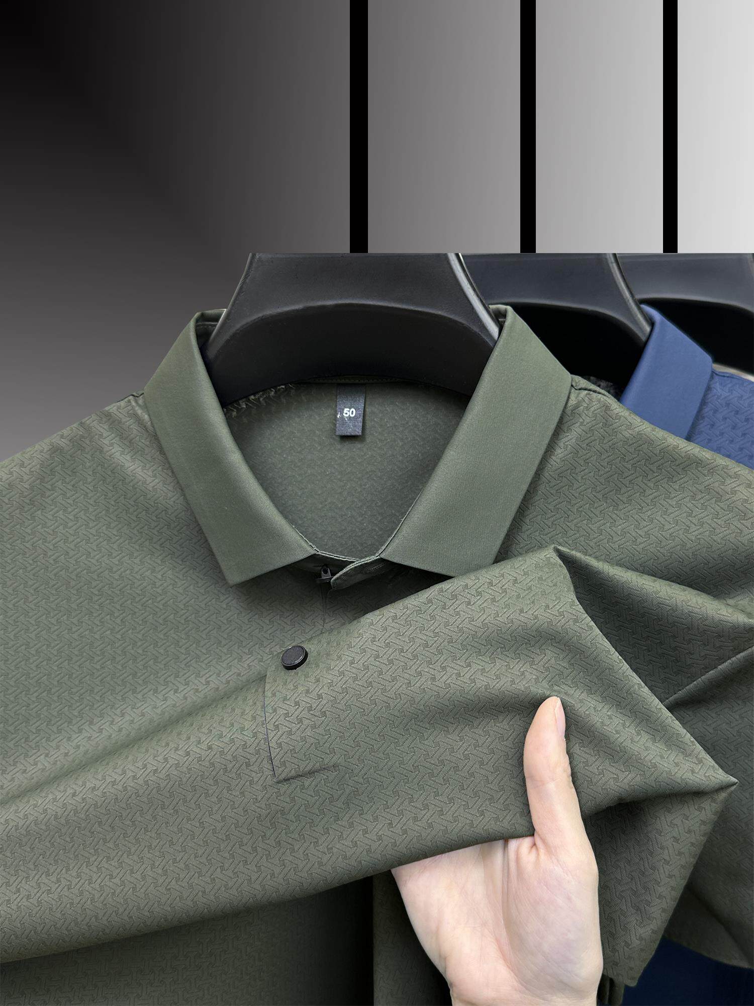 ZERODEGREENORTH 신제품 출시 밑단 슬릿 티셔츠 반팔 아이스 실크 쿨 폴로 셔츠 캐주얼 남성