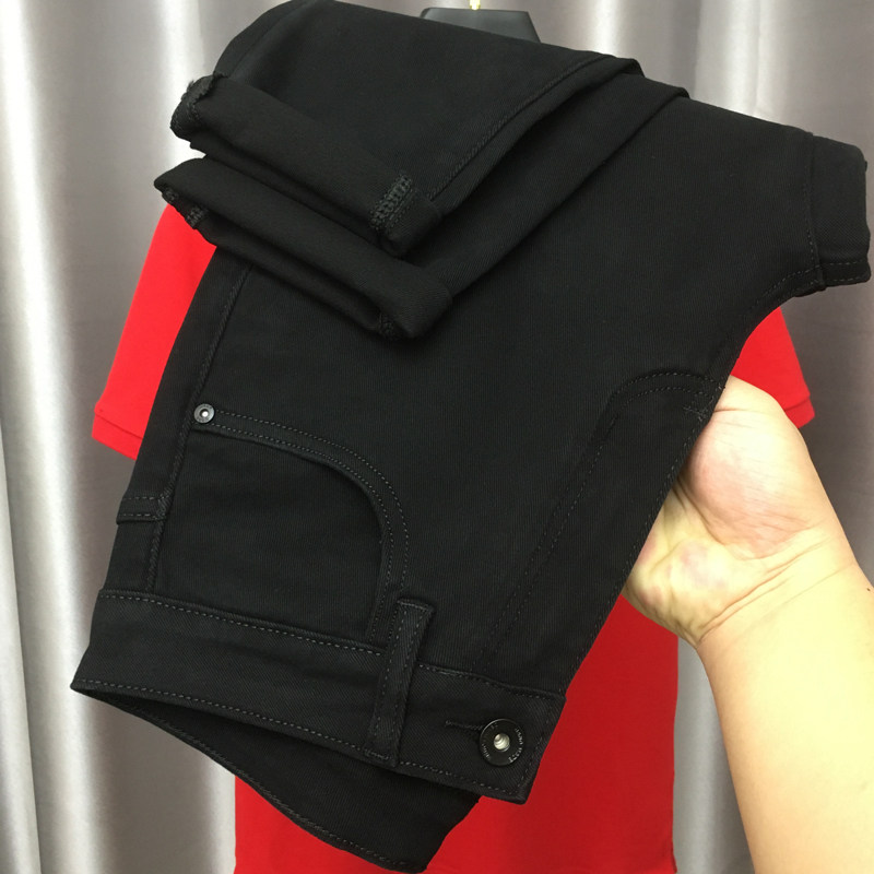 ZERODEGREENORTH  퓨어 블랙 진 남성용 슬림핏 하이엔드 올매치 패션 스트레치 팬츠