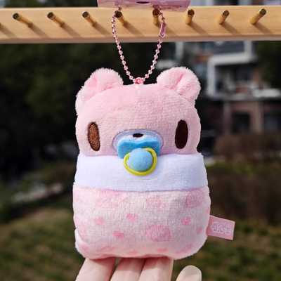 现货日本Gloomy暴力熊包包挂件钥匙扣毛绒宝宝婴儿奶嘴被褥