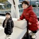 过膝棉袄外套 男童女童中大童加厚连帽中长款 儿童棉服秋冬新款 韩版