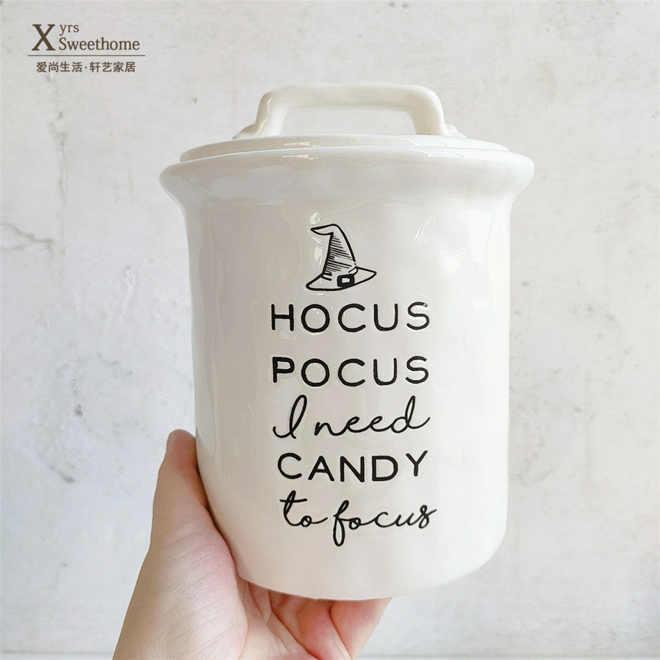 出口美国红牌陶瓷罐子 字母收纳桶 糖果罐 花插罐子摆设 工具桶