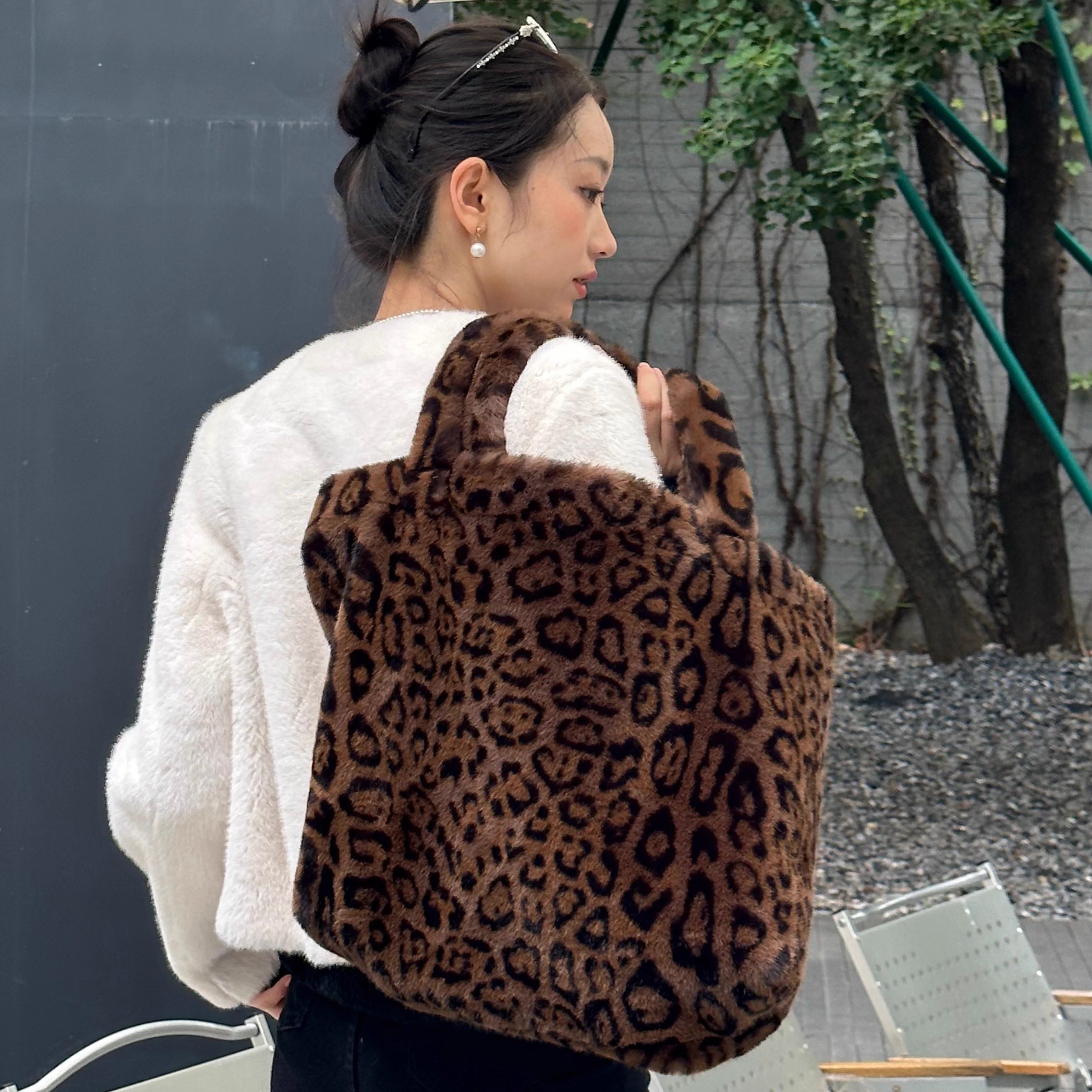 大容量豹纹秋冬通勤托特手提包包