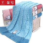 包邮 金号纯棉浴巾可爱小兔情侣吸水厚实款 MF3029H 三色可选 式