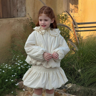 2025冬装新款韩版儿童上衣女童花苞棉服外套