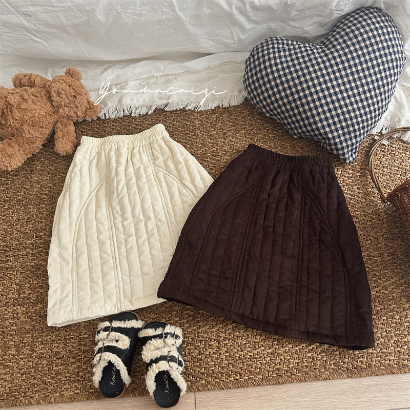 2024冬季儿童韩版绗棉半身裙女童纯色拼接洋气休闲百搭裙子,童装/婴儿装/亲子装,半身裙,淘宝优惠券,粉丝福利购,淘宝优惠卷