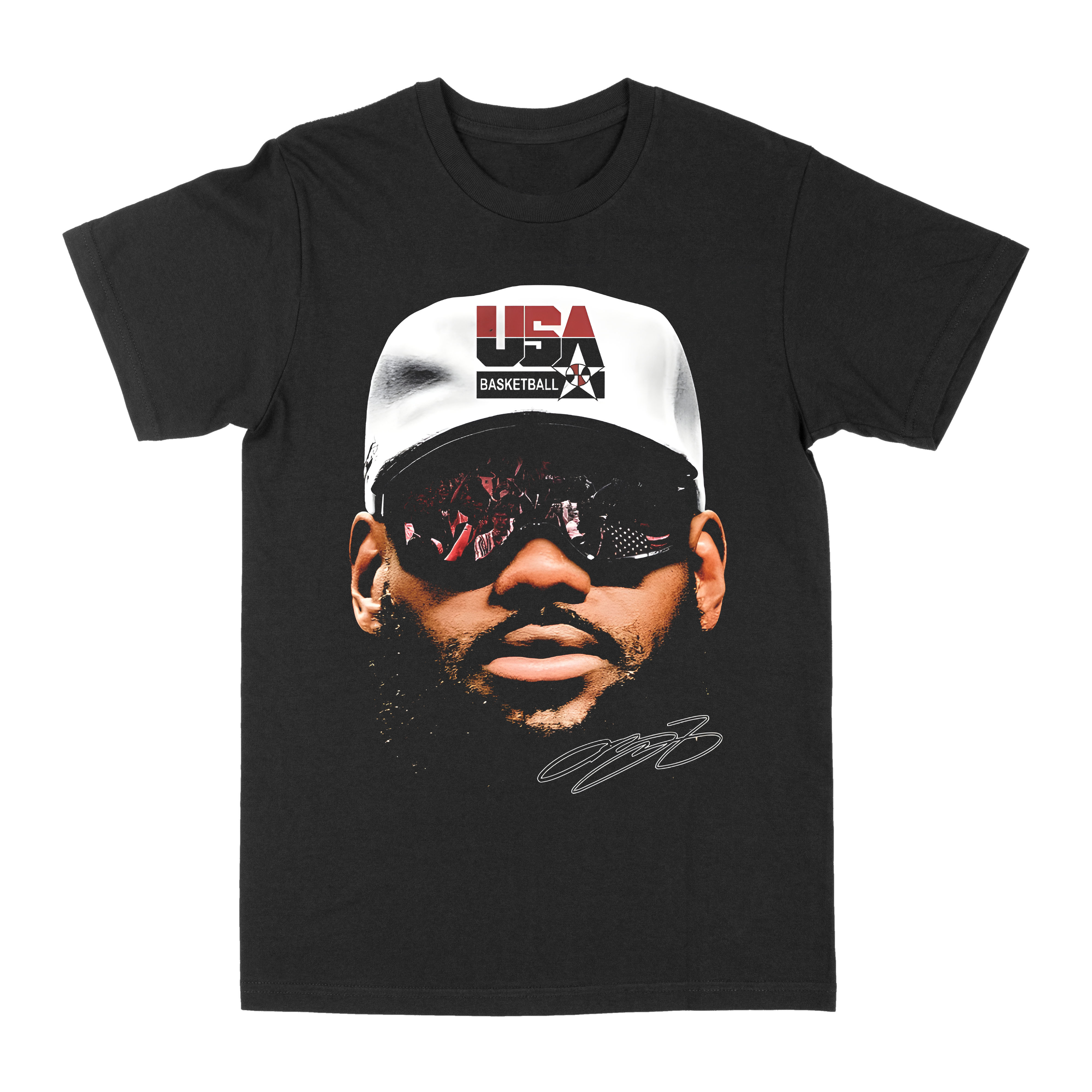 詹姆斯美式复古印花短袖T恤男