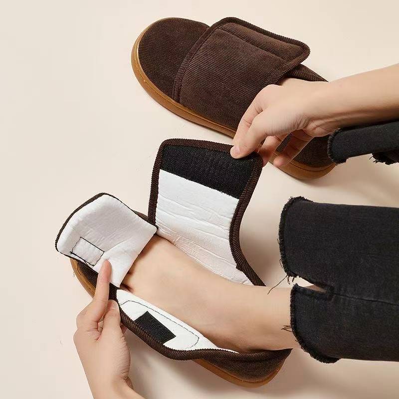 老人脚肿专用布鞋魔术贴透气软底