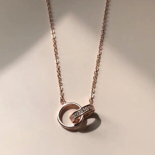 包邮 NOCT夜光虫新款 S925纯银双圆扣吊坠项链不掉色现货