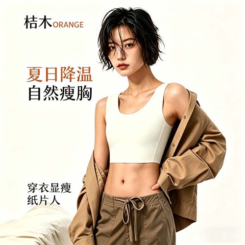 无痕薄款防震运动奶皮束胸背心