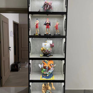 定做手办展示柜动漫模型兵人GK雕像高达展柜家用乐高液压上翻门柜
