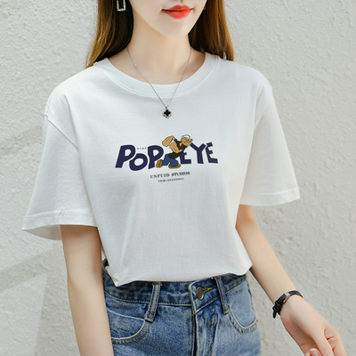 纯棉短袖女T恤宽松显瘦