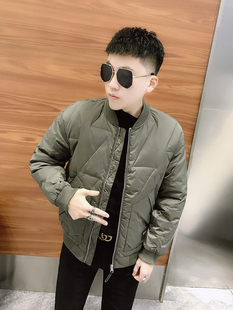 羽绒服男薄款冬季棒球领轻便短款夹克外套潮流休闲拼接痞帅上衣