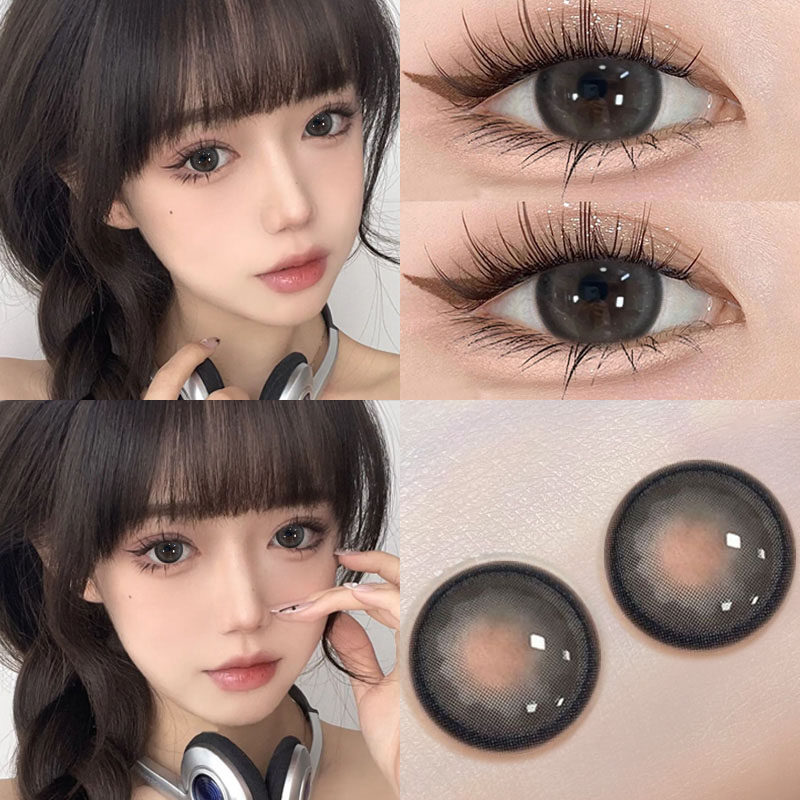 灰色美瞳半年抛大直径纯欲正品官网旗舰店隐形眼镜盒女年抛艾晶l