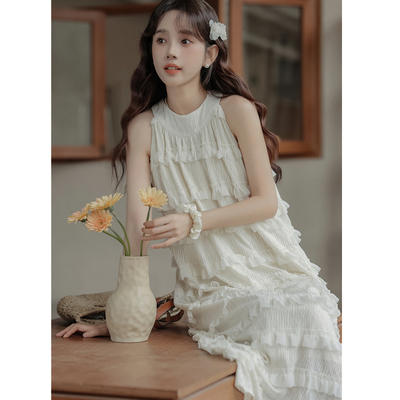 超好看独特漂亮白色连衣裙蛋糕裙