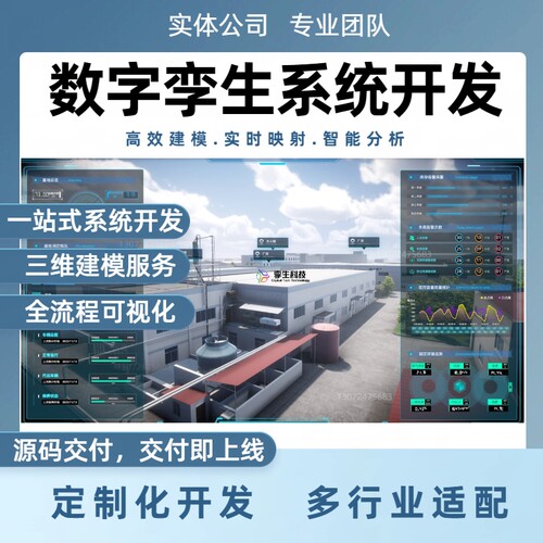 数字孪生开发系统定制三维建模三维可视化大屏数据看板虚拟仿真