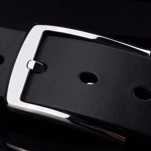 裤 304不锈钢皮带男士 商务正装 西裤 腰带 真皮针扣头层牛皮高档正品