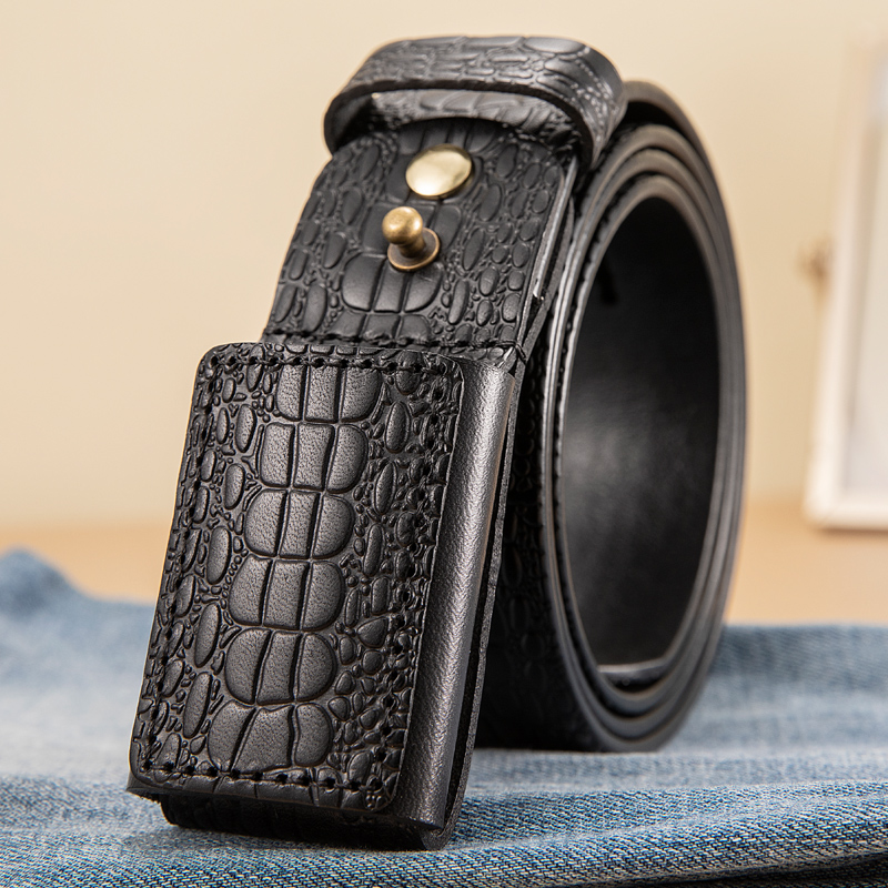 包裹防扣接触过敏牛仔风无铁皮带