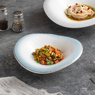 商用小吃沙拉甜品碗凉菜酒店专用异形意面草帽汤盘高颜值西餐餐具