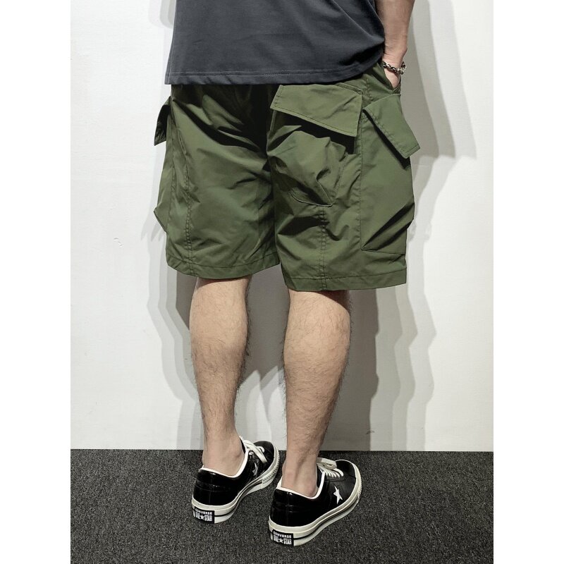 夏季美式复古休闲大口袋工装短裤男宽松百搭户外机能五分青年裤子