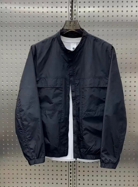 潮流黑色棒球领外套男士春秋款飞行员修身夹克休闲百搭工装上衣服