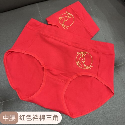 红色内裤女童初中生纯棉发育期