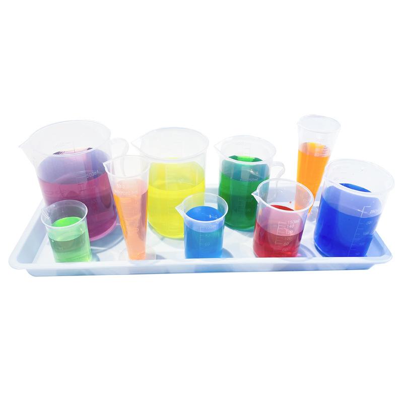 幼儿科学玩具容量器组合量杯组合量筒组合套件儿童液体颜色实验