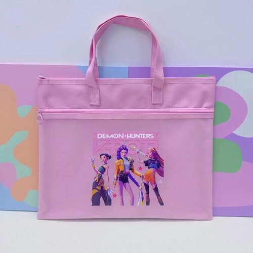 外贸跨境猎魔女团手提补习袋文件袋K-POP资料试卷双层收纳袋礼品