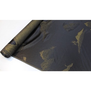 千里江山亮彩金通正绢32姆米桑蚕丝真丝服装旗袍面料高定丝绸布料