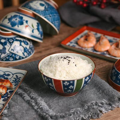 日本进口陶瓷餐具日式染锦饭碗