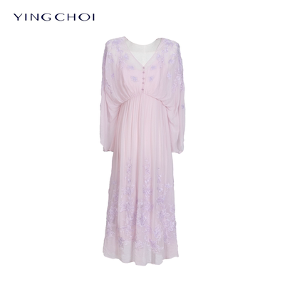 【七七酱直播间】YINGCHOI  夏季新款真丝绣花连衣裙 32727