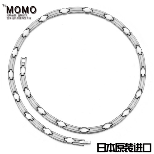 日本MOMO纯钛锗项链男