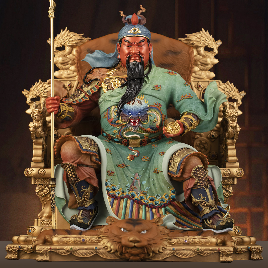 彩铜关公神像摆件关二爷关圣帝君武财神店铺客厅财位公司开业礼品
