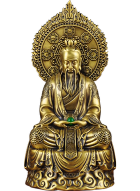 黄铜三清道祖摆件一套道德元始灵