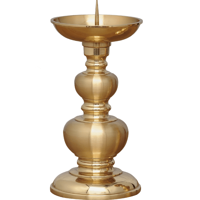 全铜素面光身葫芦针烛台摆件蜡烛台供佛烛台座家用室内佛堂供佛