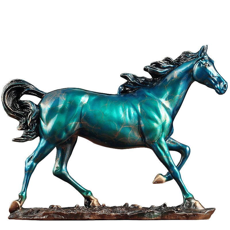 志在千里纯铜马招财办公室摆件