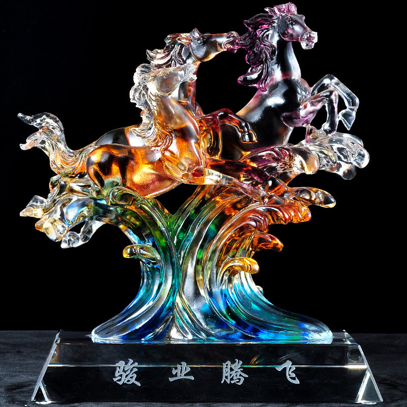骏业腾飞马摆件马到成功招财家居客厅酒柜装饰品老板办公桌工艺品