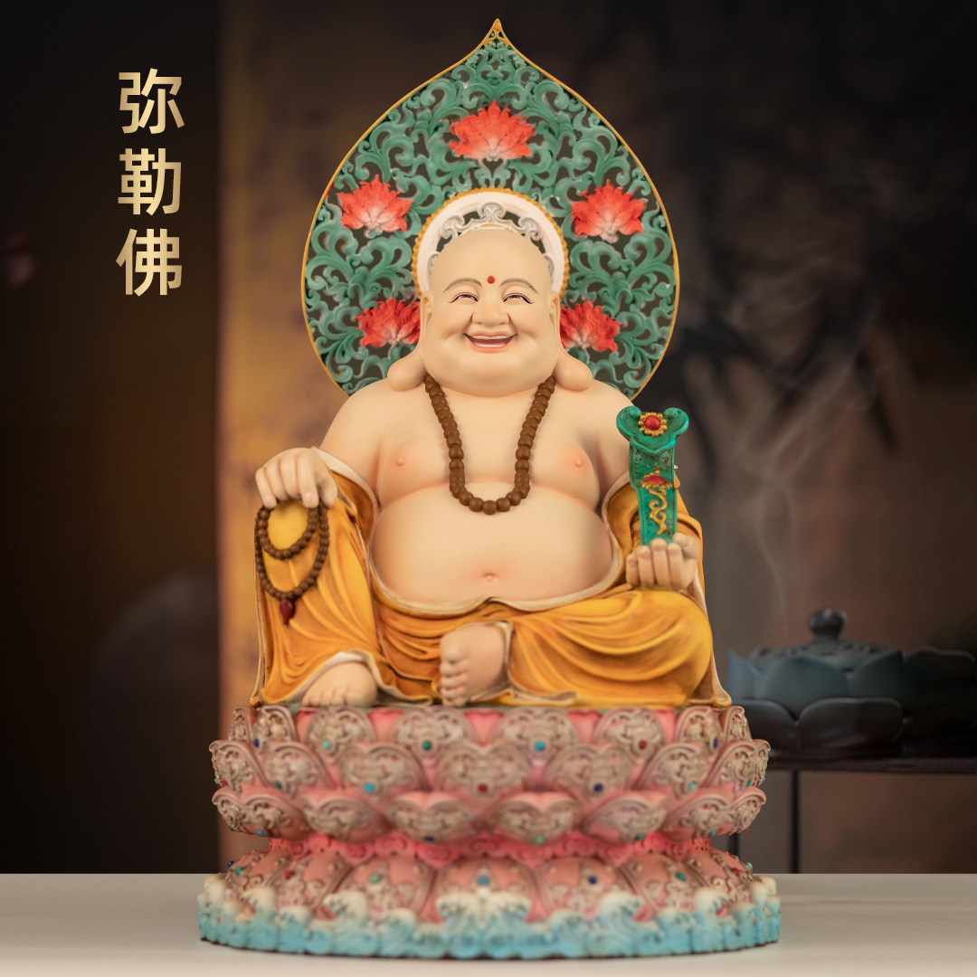 全铜古旧新潮弥勒佛摆件招财笑口常开大肚佛笑佛家用寺庙佛堂供奉