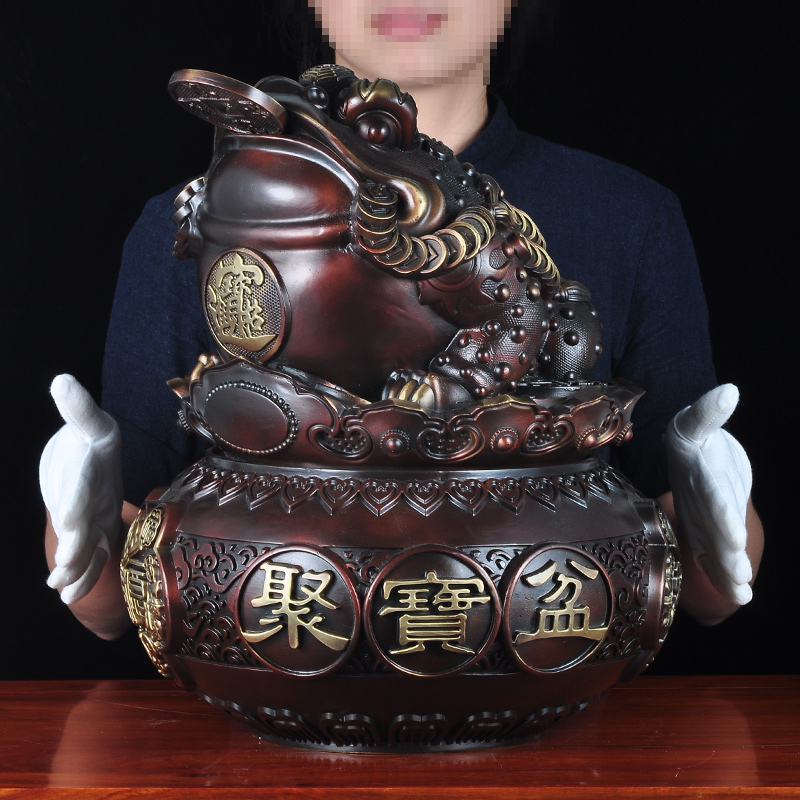 纯铜金蟾风水总经理办公桌工艺品