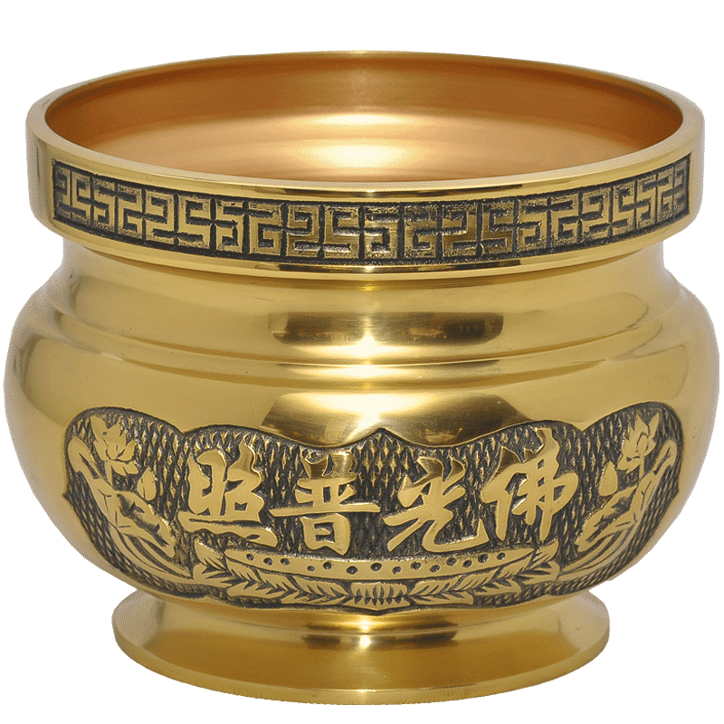 莲花佛光炉供佛家用室内大铜香炉佛堂用品插香居室供奉熏香炉摆件