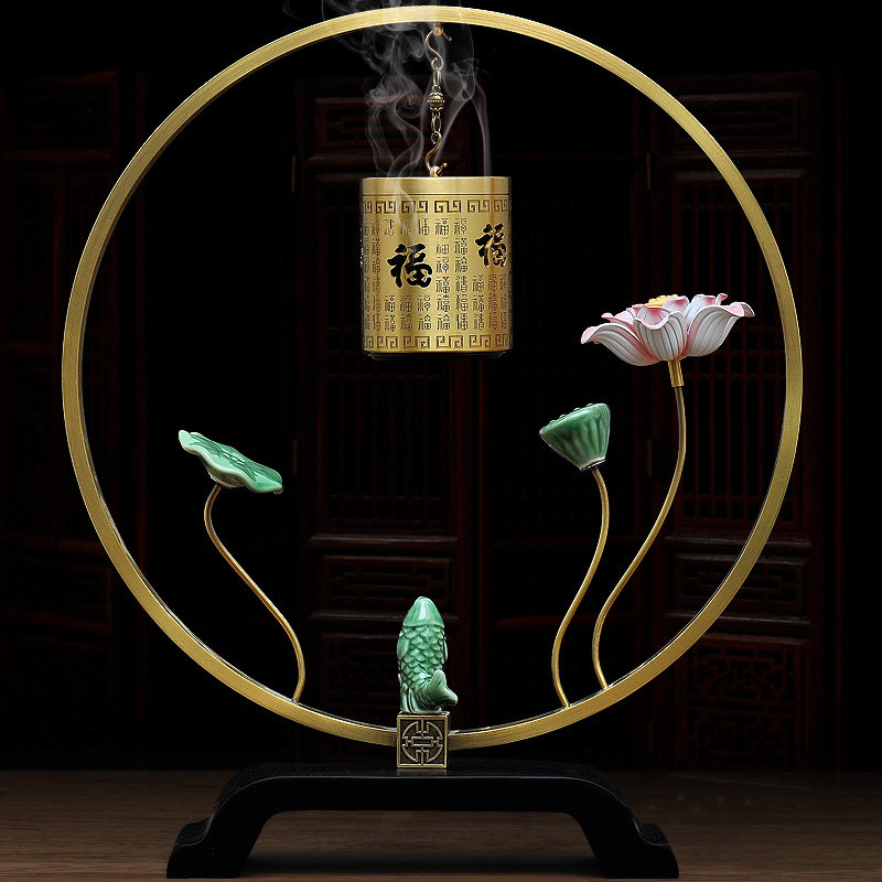 全铜百福临门香薰炉吊挂炉充电家用卧室内创意蓝牙音箱檀香炉摆件