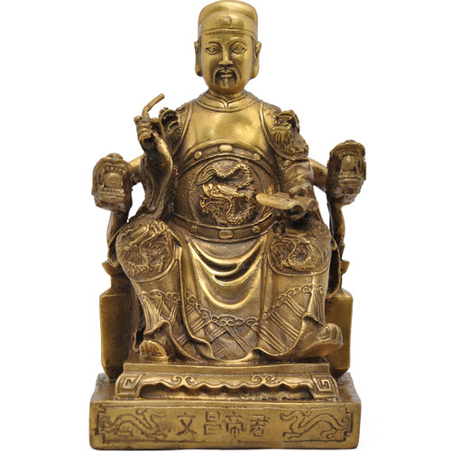 神像供奉文曲星铜摆件书房工艺品