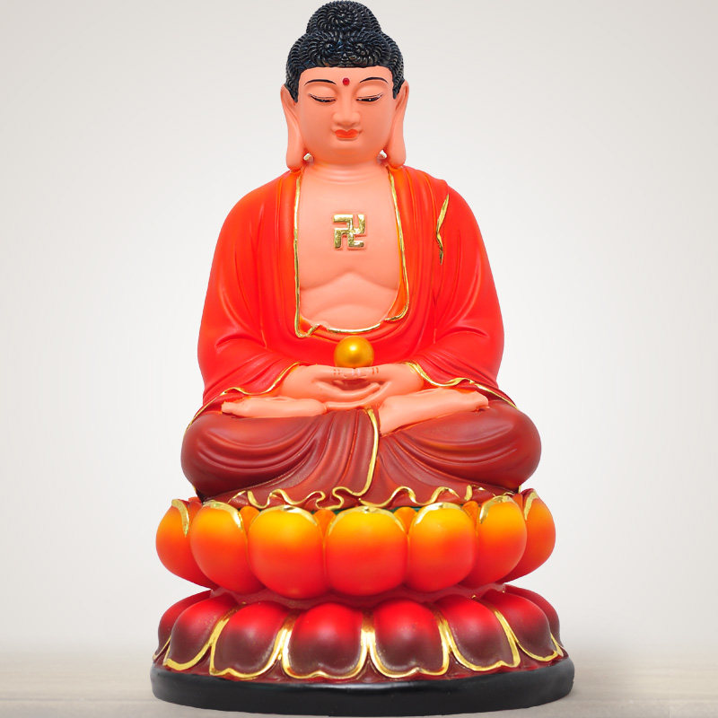 树脂大日如来佛祖西方三圣摆件释迦牟尼佛像禅意 居家 摆设