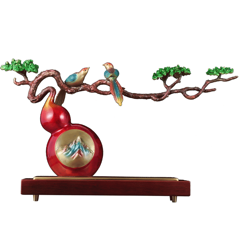 彩铜福满客厅葫芦摆件