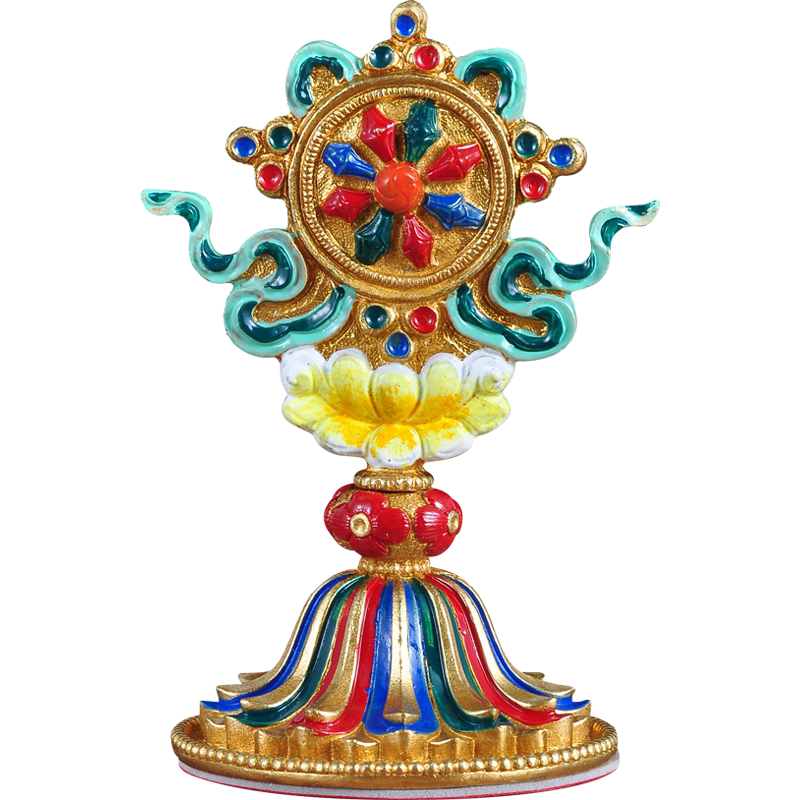 彩铜八吉祥摆件工艺品寺庙