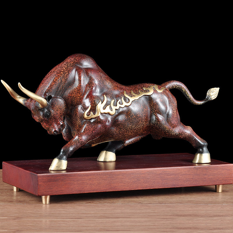 全铜牛摆件工艺品招财牛的吉祥物低头牛家居摆设客厅办公室装饰品