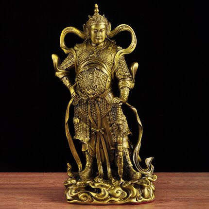 黄铜韦陀佛像摆件韦陀伽蓝护法神像韦驮韦陀菩萨护法家用寺庙供奉