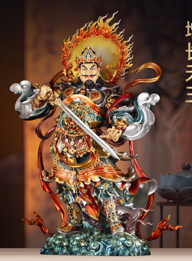 黄铜珐琅彩增长天王毗琉璃神像四大天王南方增长天王家用寺庙供奉