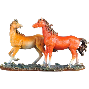 彩铜双马摆件家居客厅电视柜装饰品公司办公室摆设乔迁商务礼品