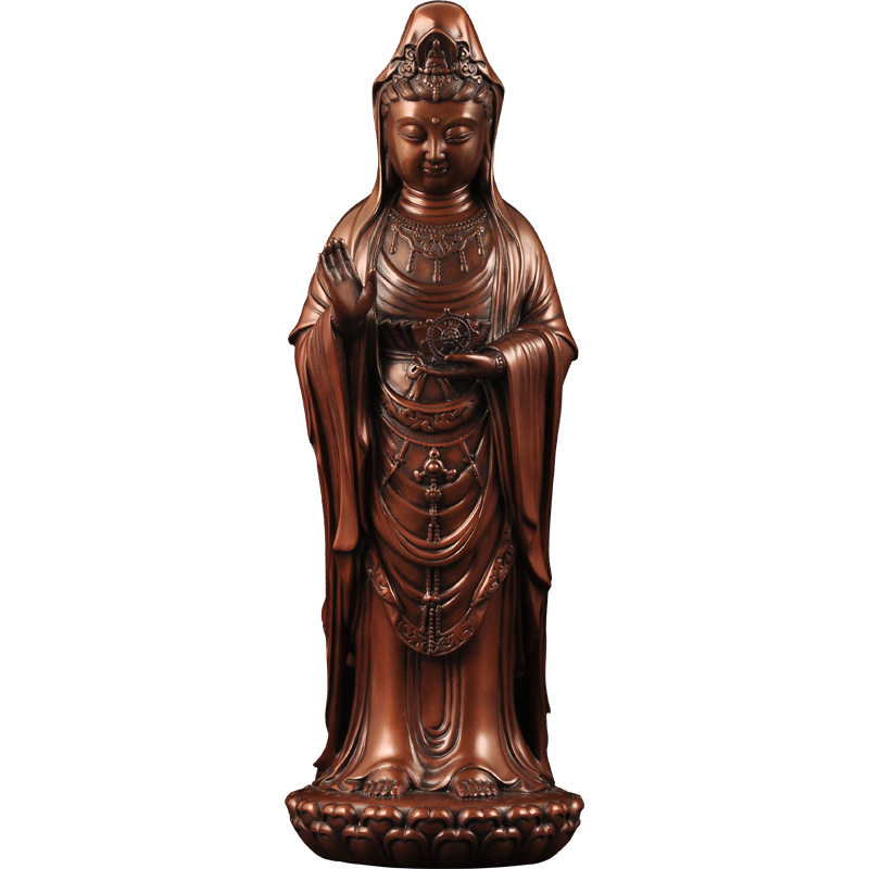 紫铜南海观世音菩萨摆件