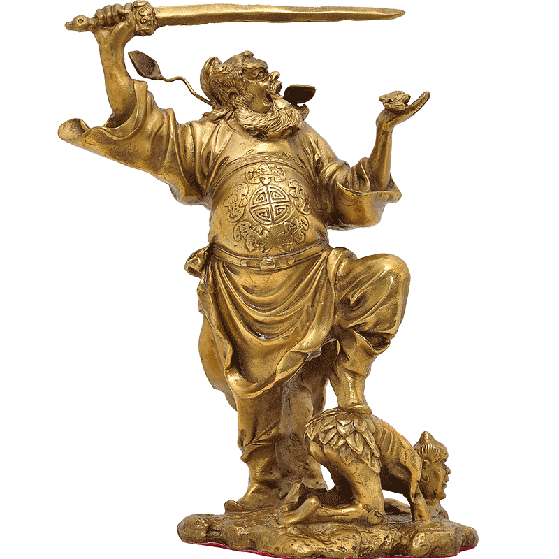天师钟馗黄铜神像玄关风水装饰品